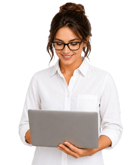 Developer with laptop ready to build your next software project
